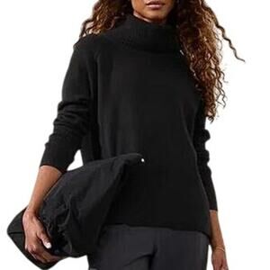 ATHLETA Women's Alpine Turtleneck Sweater Size XS In Black